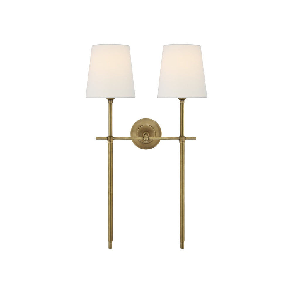 Bryant Large Double Tail Sconce LIGHTING - sconce Visual Comfort - Signature Hand-Rubbed Antique Brass