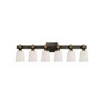 Bryant Six-Light Linear Bath Sconce LIGHTING - sconce Visual Comfort - Signature Bronze and Hand-Rubbed Antique Brass