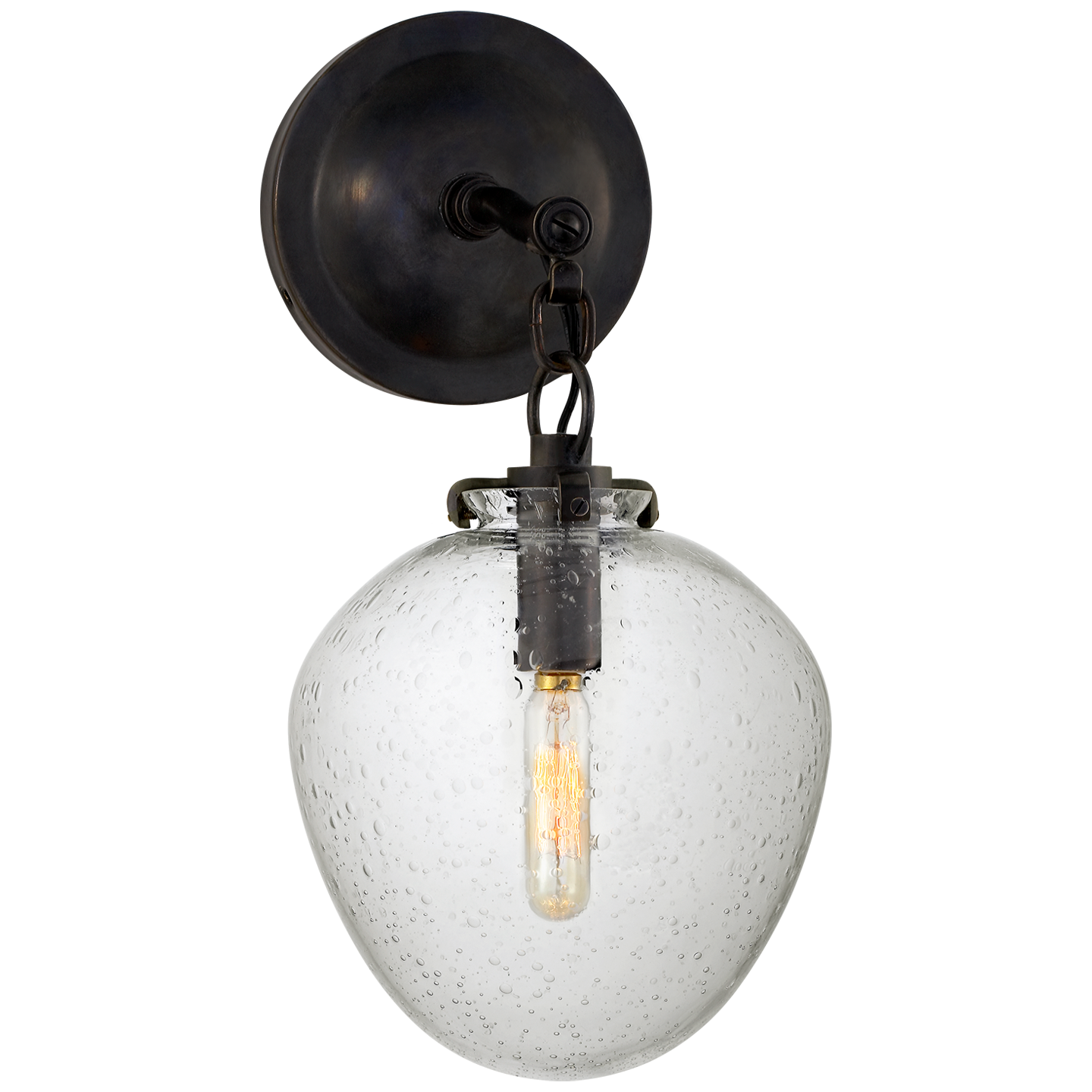 Katie Small Acorn Sconce LIGHTING - sconce Visual Comfort Bronze Clear Glass