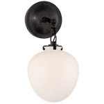 Katie Small Acorn Sconce LIGHTING - sconce Visual Comfort Bronze White Glass