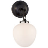 Katie Small Acorn Sconce LIGHTING - sconce Visual Comfort Bronze White Glass