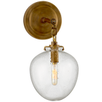 Katie Small Acorn Sconce LIGHTING - sconce Visual Comfort Hand-Rubbed Antique Brass Clear Glass