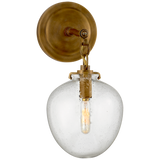 Katie Small Acorn Sconce LIGHTING - sconce Visual Comfort Hand-Rubbed Antique Brass Clear Glass
