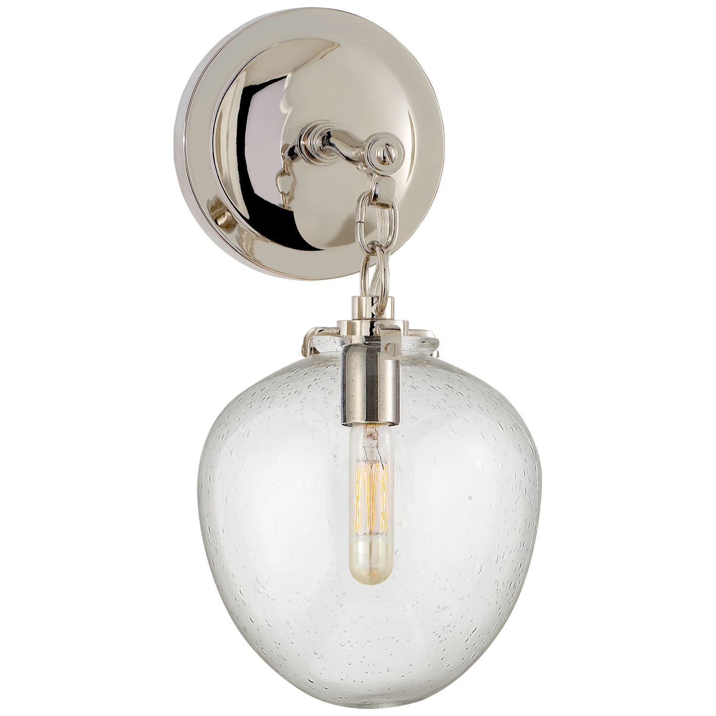 Katie Small Acorn Sconce LIGHTING - sconce Visual Comfort Polished Nickel Clear Glass