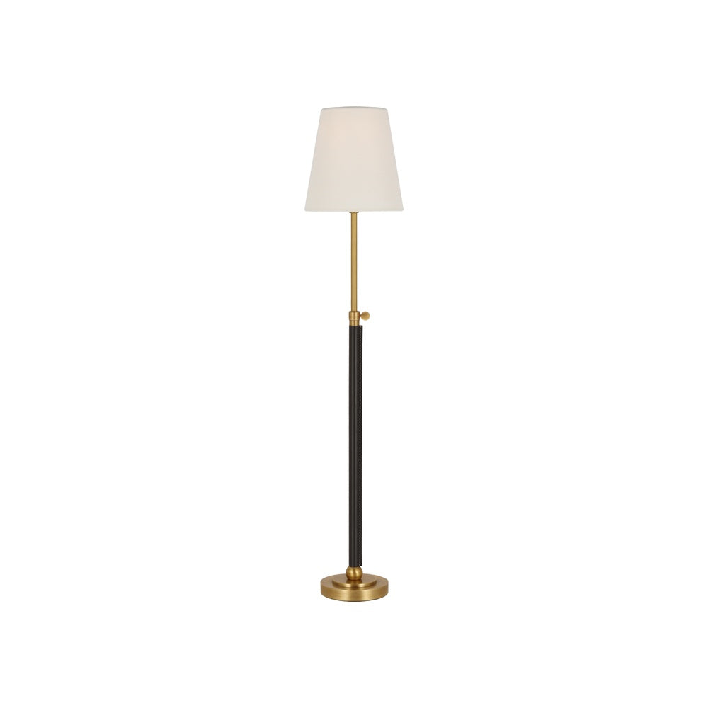 Bryant Wrapped Table Lamp LIGHTING - table lamp Visual Comfort - Signature Hand-Rubbed Antique Brass and Chocolate Leather