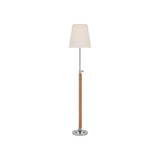 Bryant Wrapped Table Lamp LIGHTING - table lamp Visual Comfort - Signature Polished Nickel and Natural Leather
