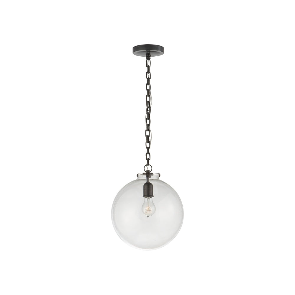 Katie Globe Pendant LIGHTING - pendant Visual Comfort - Signature Bronze Clear Glass