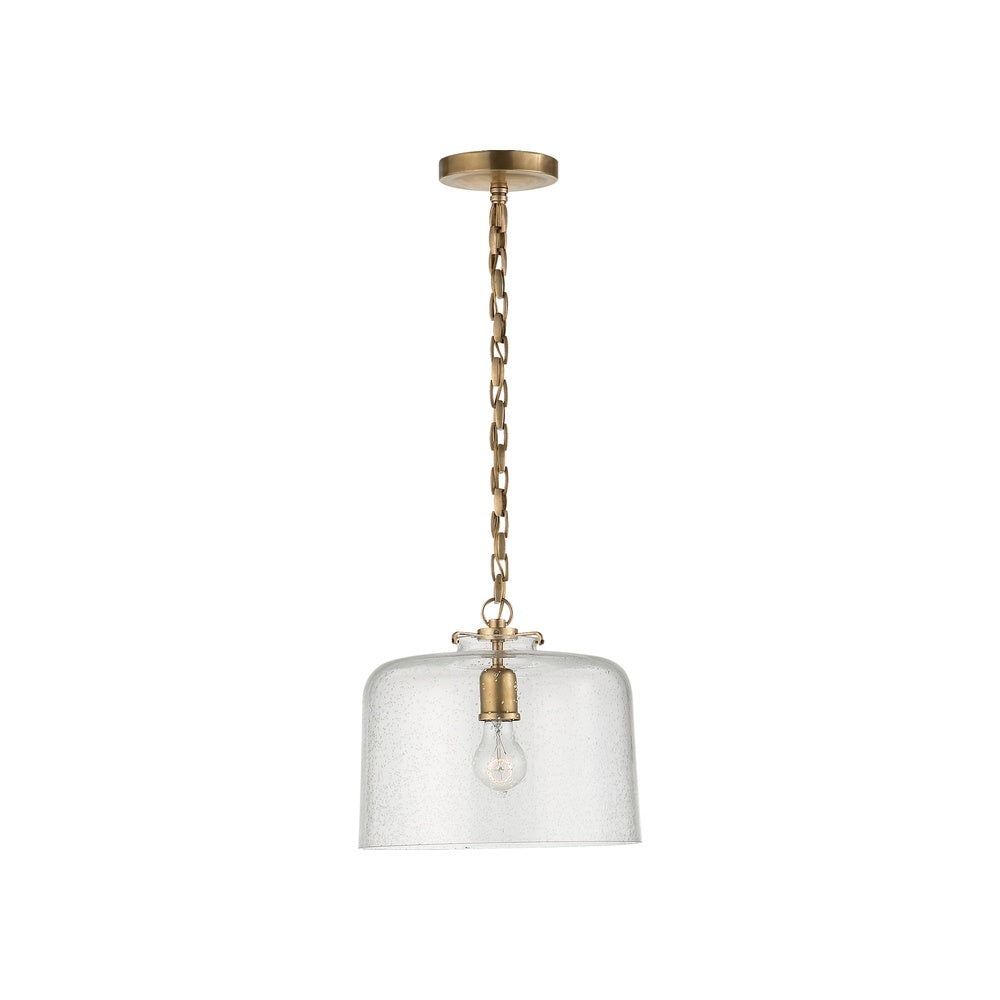 Katie Dome Pendant LIGHTING - pendant Visual Comfort - Signature Hand-Rubbed Antique Brass Seeded Glass