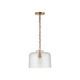 Katie Dome Pendant LIGHTING - pendant Visual Comfort - Signature Hand-Rubbed Antique Brass Seeded Glass