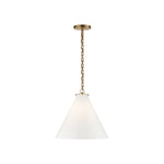 Katie Conical Pendant LIGHTING - pendant Visual Comfort Hand-Rubbed Antique Brass White Glass