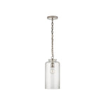 Katie Cylinder Pendant LIGHTING - pendant Visual Comfort Polished Nickel Clear Glass