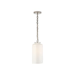 Katie Cylinder Pendant LIGHTING - pendant Visual Comfort Polished Nickel White Glass