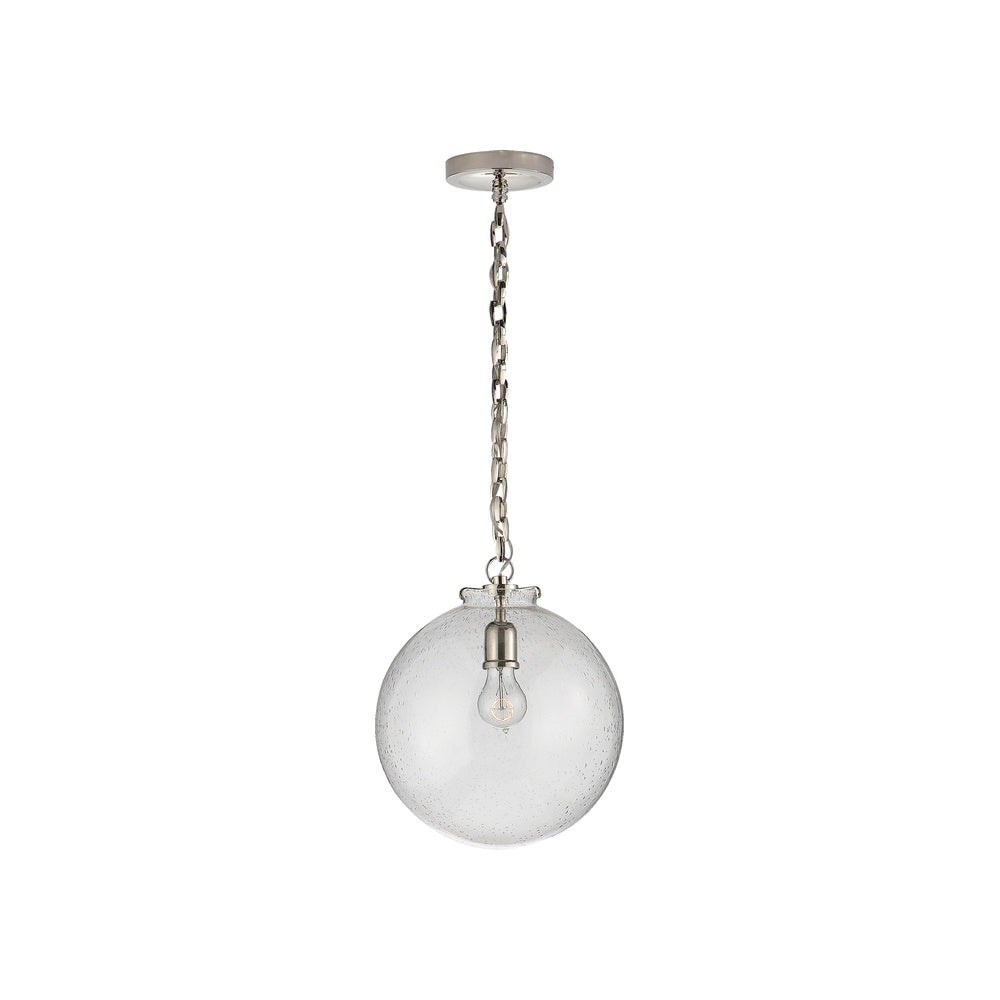 Katie Globe Pendant LIGHTING - pendant Visual Comfort - Signature Polished Nickel Seeded Glass