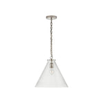 Katie Conical Pendant LIGHTING - pendant Visual Comfort Polished Nickel Clear Glass