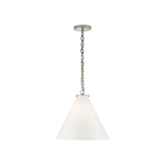 Katie Conical Pendant LIGHTING - pendant Visual Comfort Polished Nickel White Glass