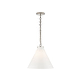 Katie Conical Pendant LIGHTING - pendant Visual Comfort Polished Nickel White Glass