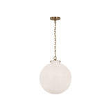 Katie Large Globe Pendant LIGHTING - pendant Visual Comfort Hand-Rubbed Antique Brass White Glass