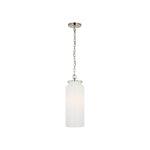Katie Large Cylinder Pendant LIGHTING - pendant Visual Comfort Polished Nickel White Glass