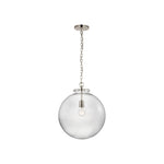 Katie Large Globe Pendant LIGHTING - pendant Visual Comfort Polished Nickel Clear Glass