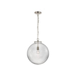 Katie Large Globe Pendant LIGHTING - pendant Visual Comfort Polished Nickel Seeded Glass