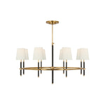 Bryant Wrapped Ring Chandelier LIGHTING - chandelier Visual Comfort - Signature Hand-Rubbed Antique Brass and Chocolate Leather 4" x 5.5" x 6" Linen