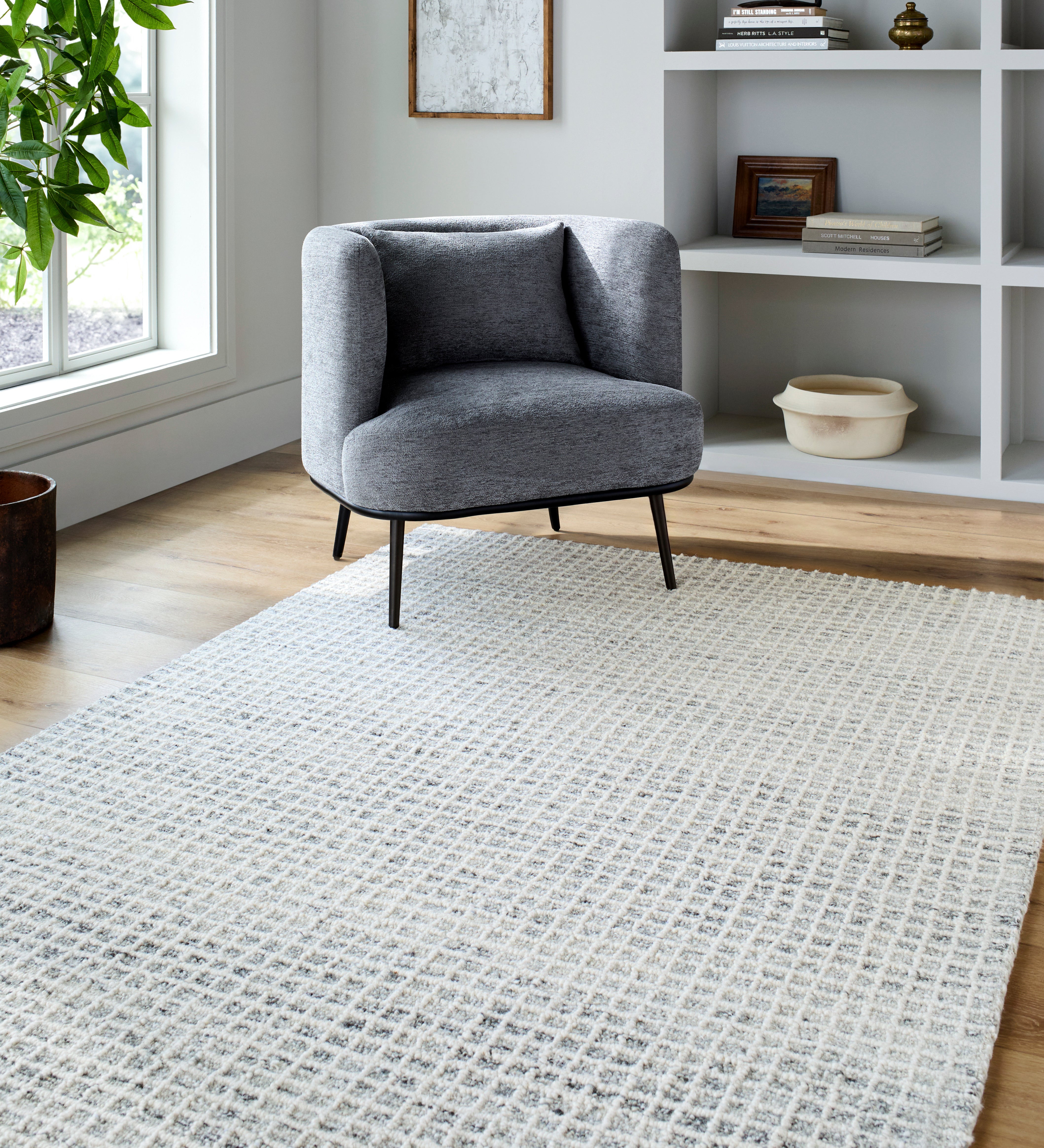 Andy Denim Gridwork Rug RUGS - wool Surya