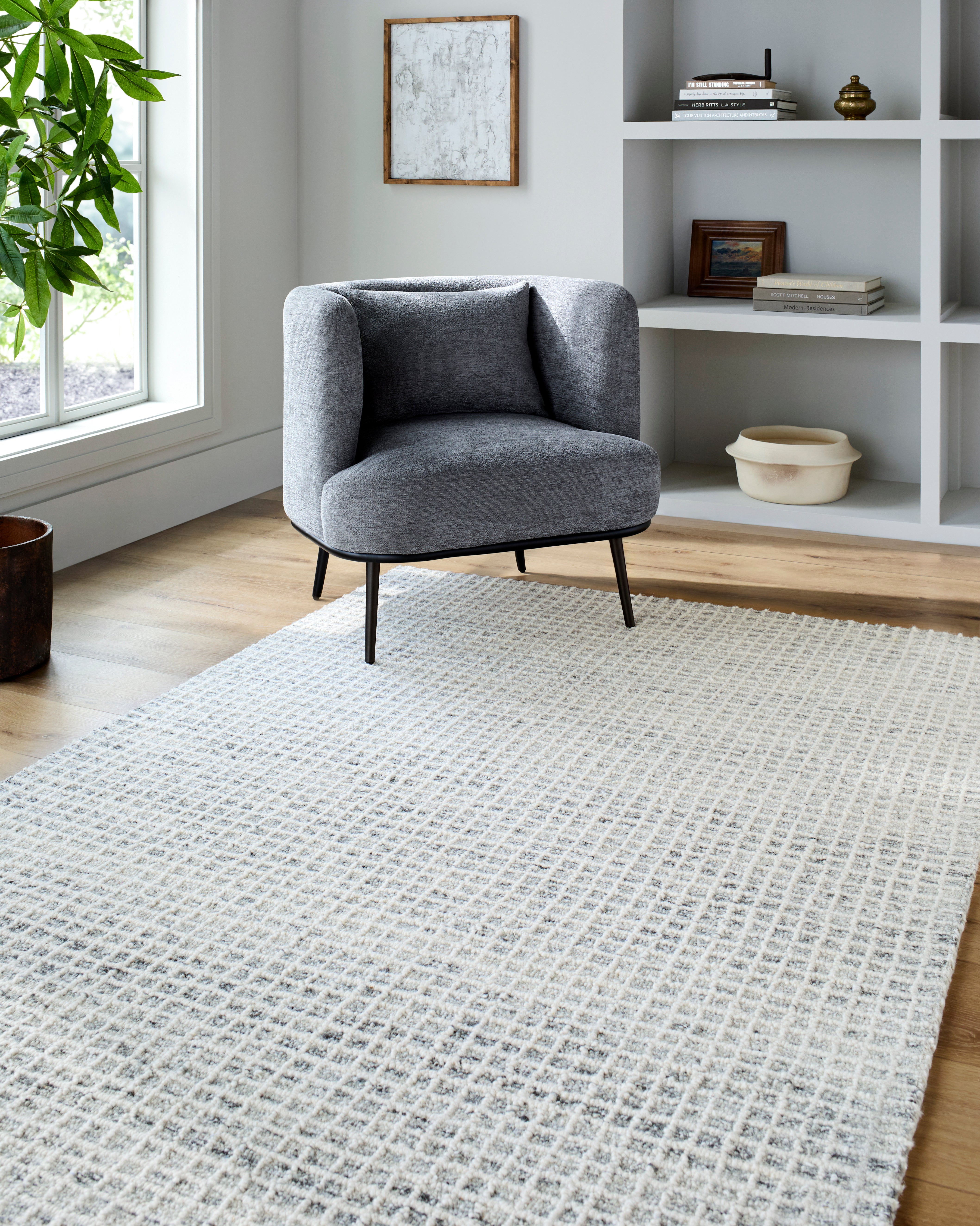 Andy Denim Gridwork Rug RUGS - wool Surya