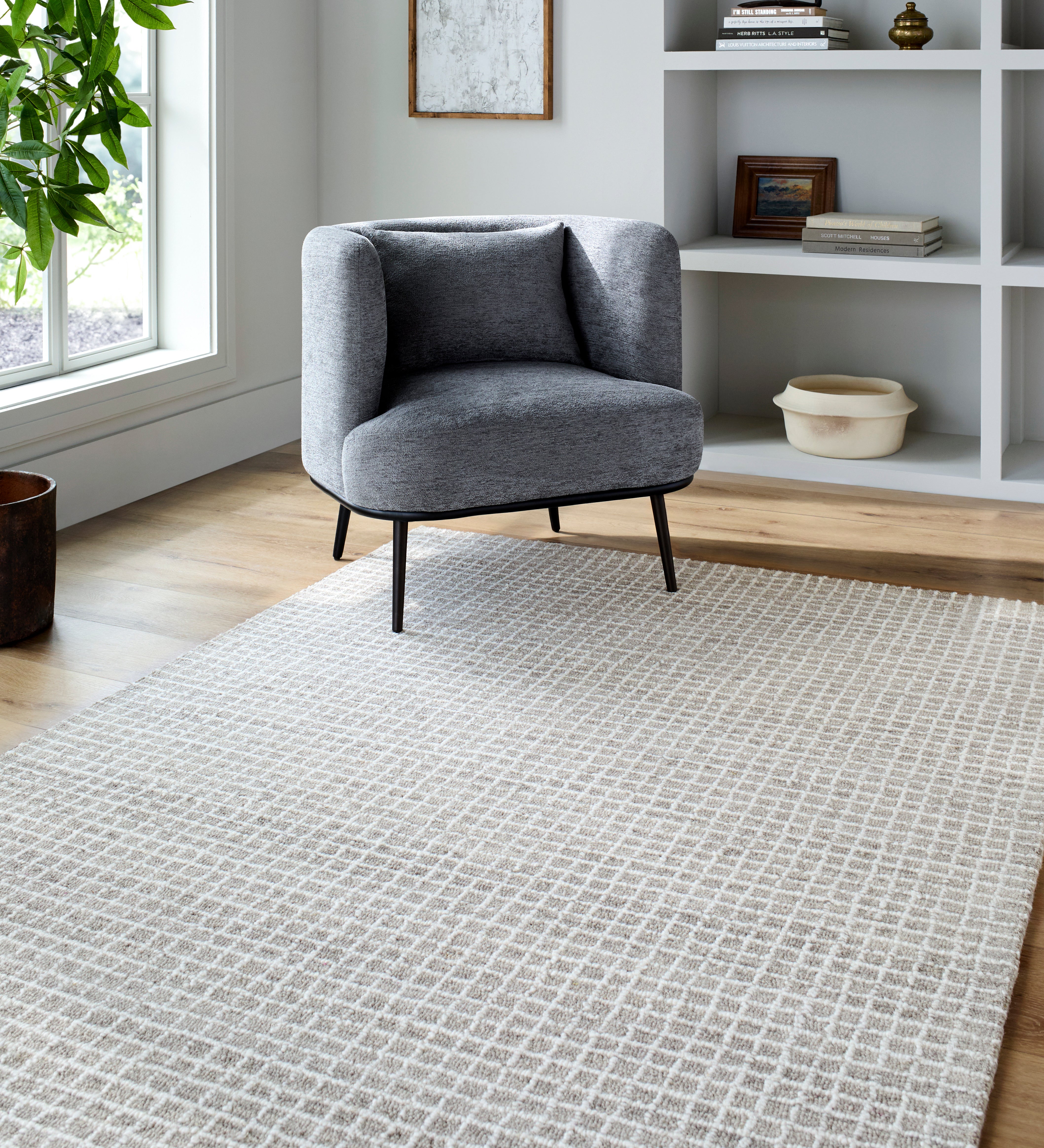 Andy Pebble Gridwork Rug RUGS - wool Surya