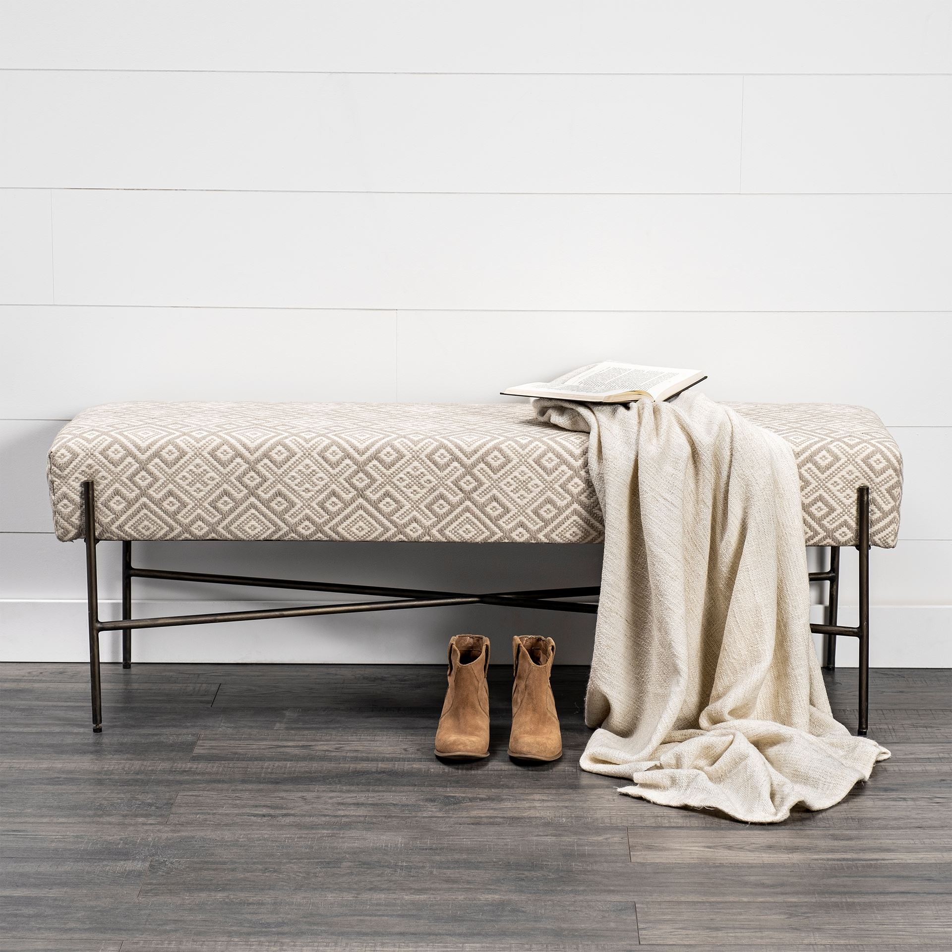 Alvin Bench - Cream - Rug & Weave