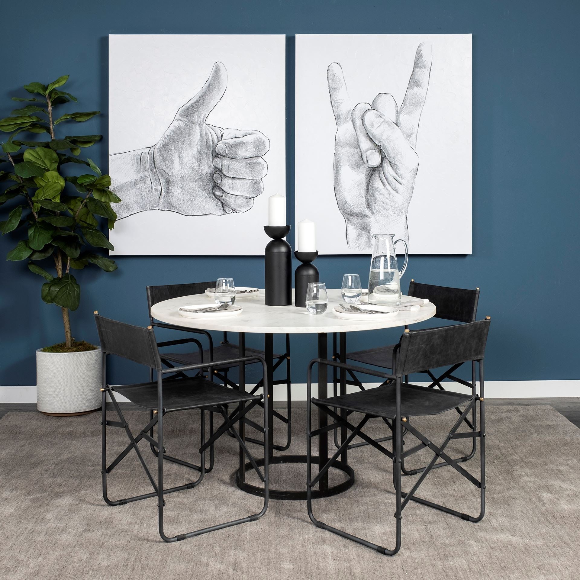 Thompson Dining Table 9 - a - FURNITURE - dining table - round Mercana