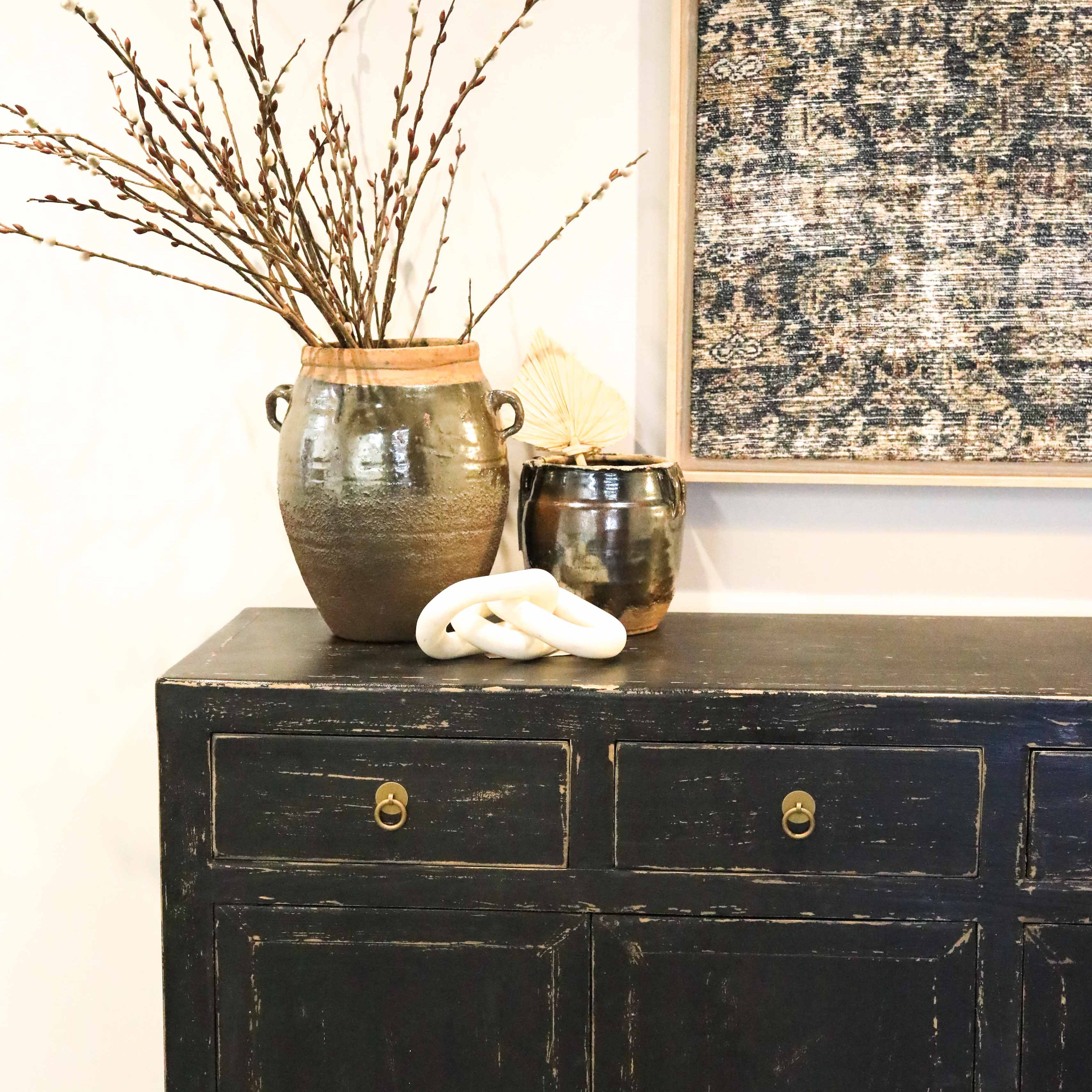 Bobbie Four Door Sideboard - Weathered Black - Rug & Weave