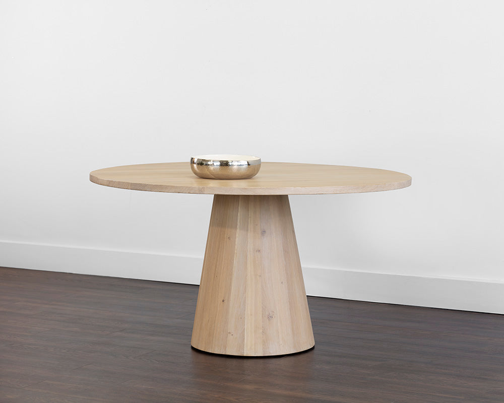 Althea Dining Table / Light Oak 9 - a - FURNITURE - dining table - round Sunpan