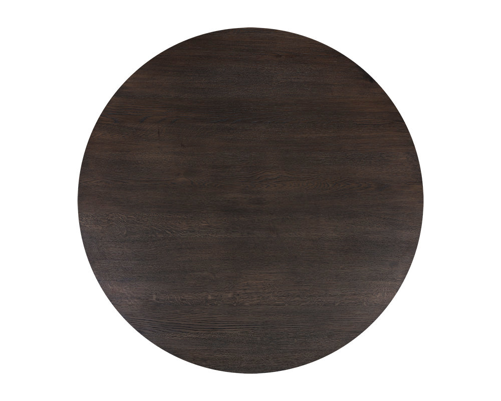 Althea Dining Table / Brown Oak 9 - a - FURNITURE - dining table - round Sunpan