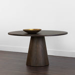 Althea Dining Table / Brown Oak 9 - a - FURNITURE - dining table - round Sunpan