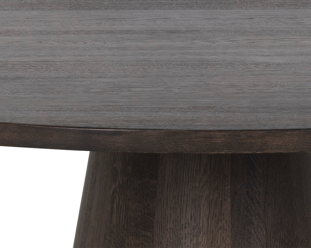 Althea Dining Table / Brown Oak 9 - a - FURNITURE - dining table - round Sunpan