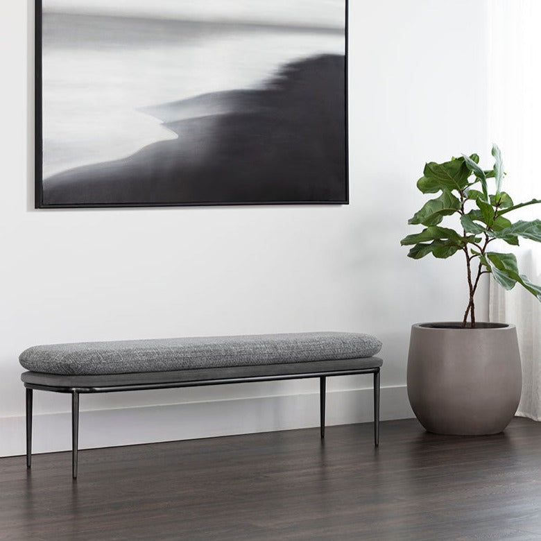 Koffman Bench - Chacha Grey / Antonio Charcoal - Rug & Weave