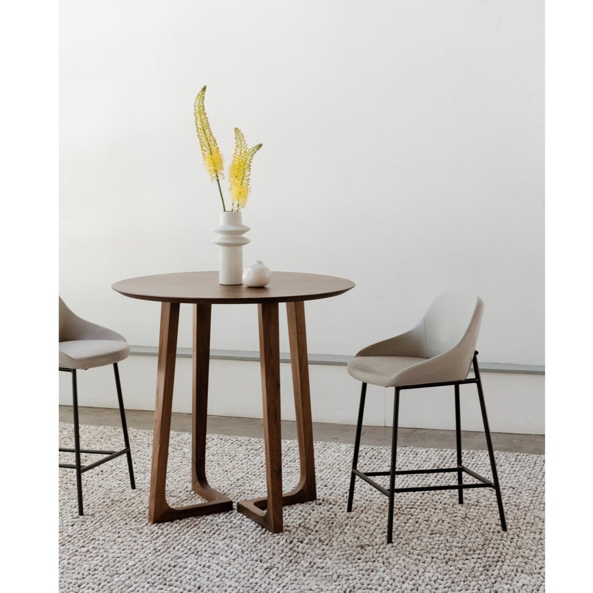 Set of Two Shelly Counter Stool - Beige - Rug & Weave