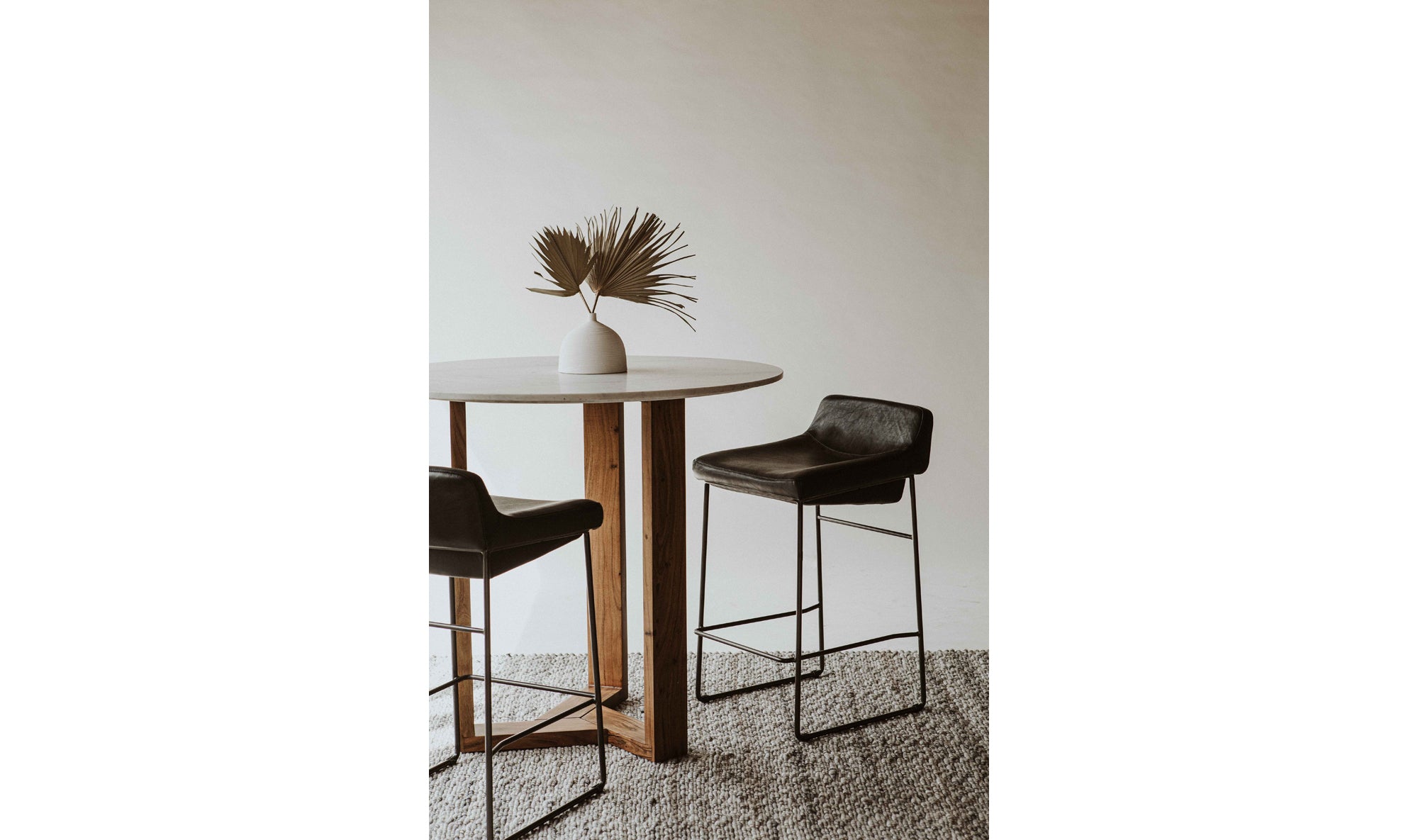 Set of Two Scarlett Counter Stool - Black - Rug & Weave