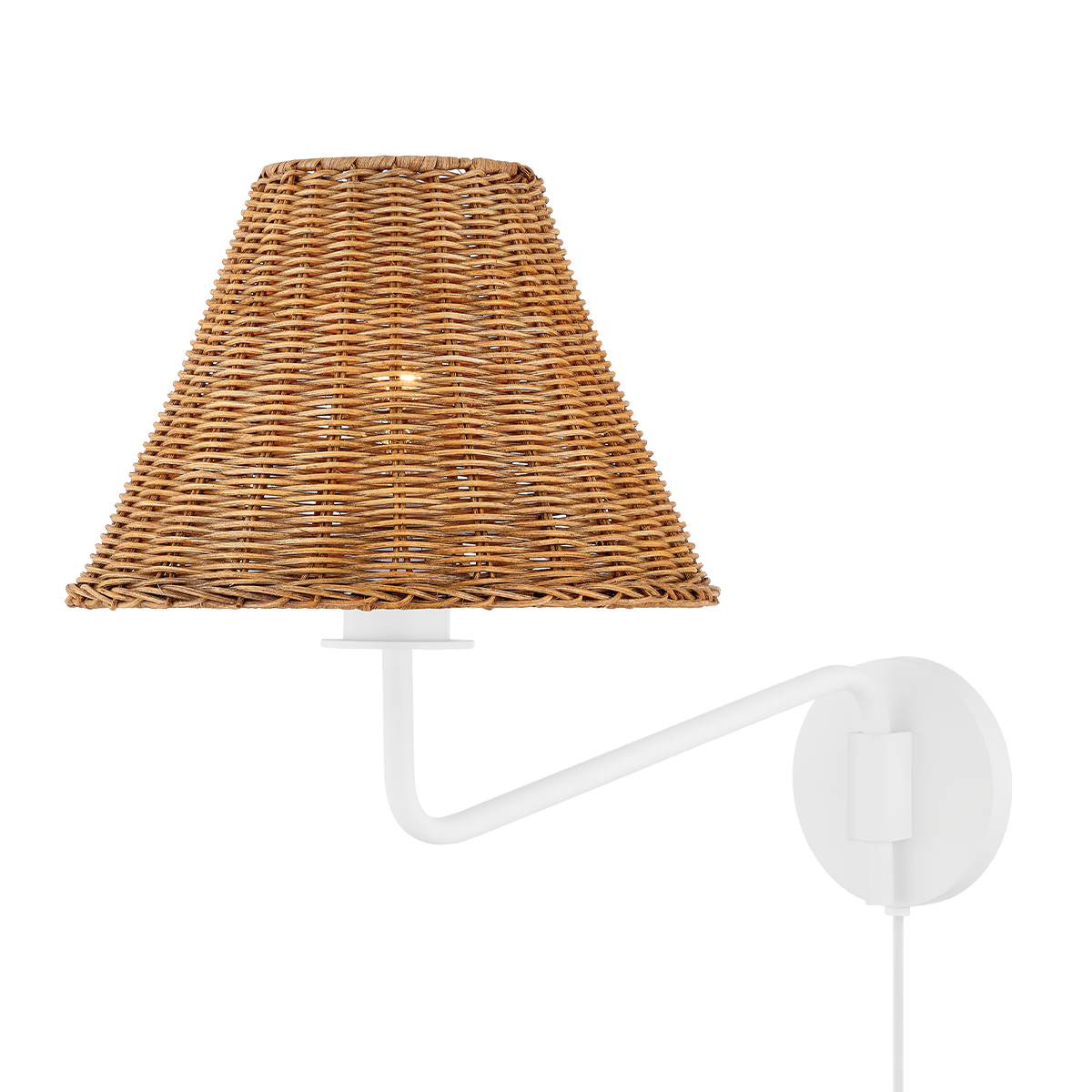 Issa Plug In Wall Sconce, Textured White