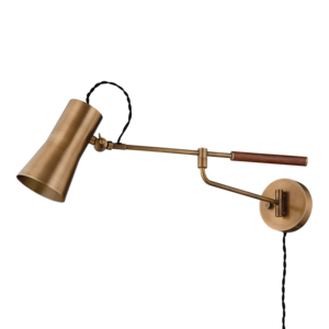 Novel Plug-In Sconce by Lauren Liess, Brass