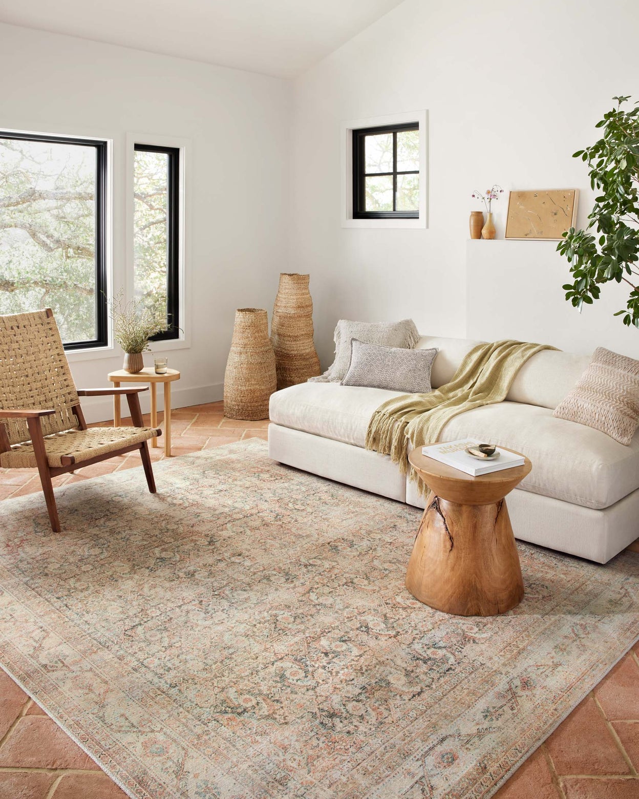 Loloi Adrian Natural / Apricot Rug 1-RUGS-patterned Loloi