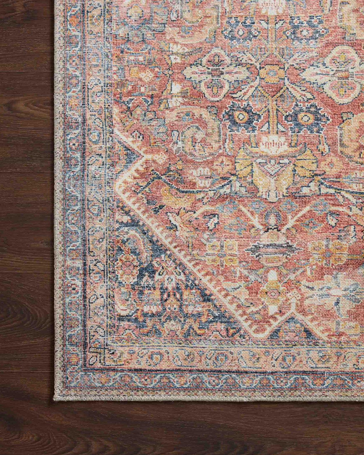 Loloi Adrian Rust / Denim Rug 2-RUGS-patterned Loloi