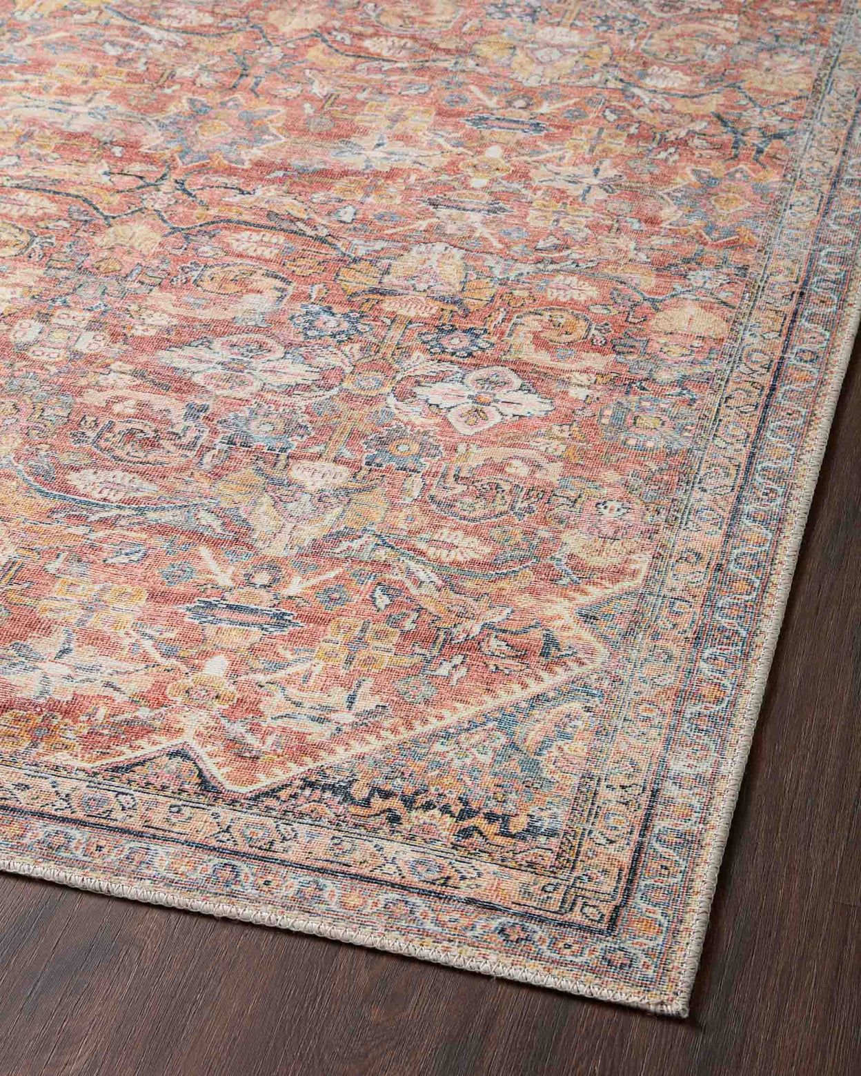 Loloi Adrian Rust / Denim Rug 2-RUGS-patterned Loloi
