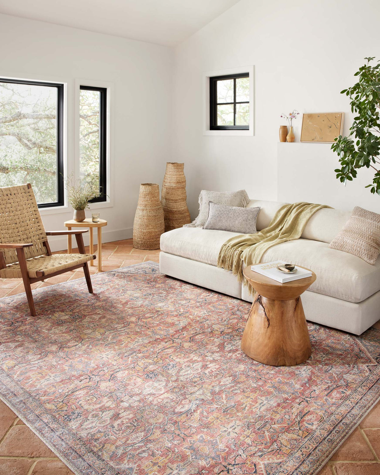 Loloi Adrian Rust / Denim Rug 2-RUGS-patterned Loloi