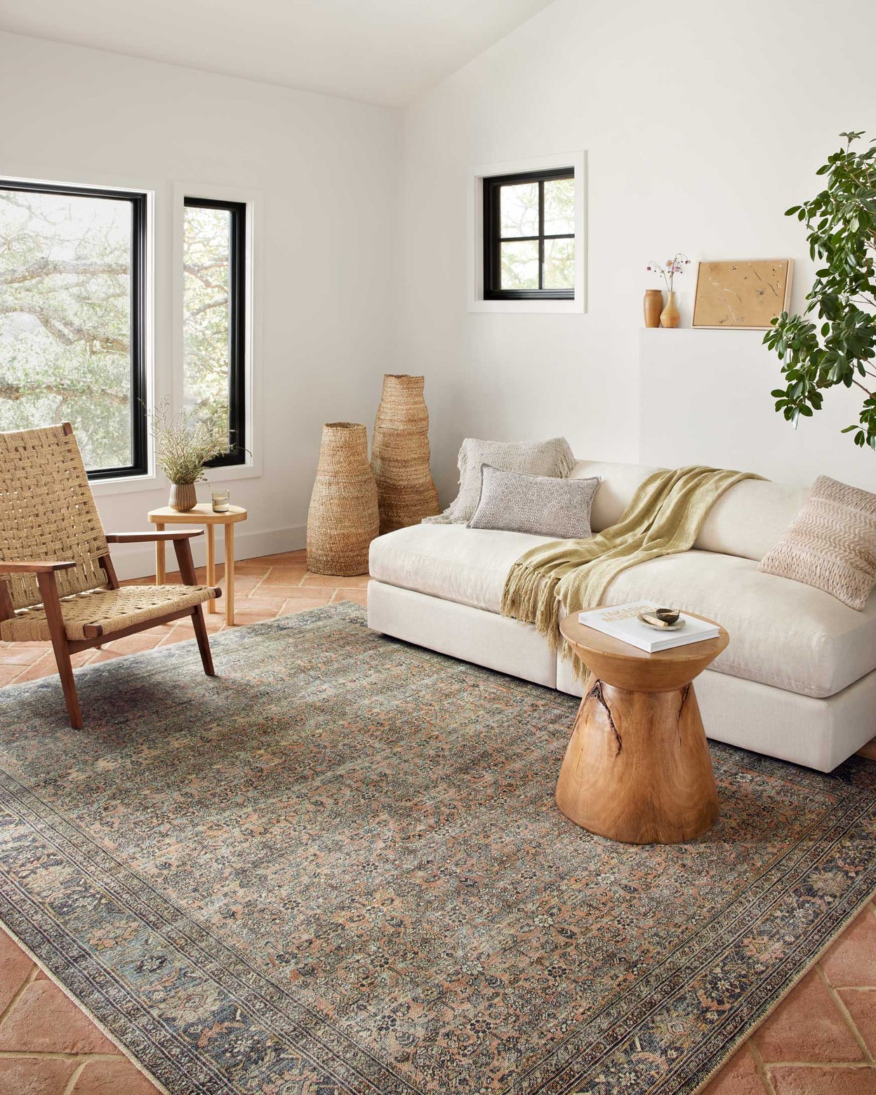 OVERSTOCK RUG - Loloi Adrian Terracotta / Multi Rug - 2'6" x 7'6" IN STORE - Sale Rugs Loloi