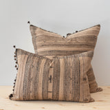 Mocha Tussar Fringe Pillow Cover - Rug & Weave