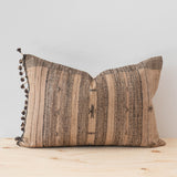 Mocha Tussar Fringe Pillow Cover - Rug & Weave