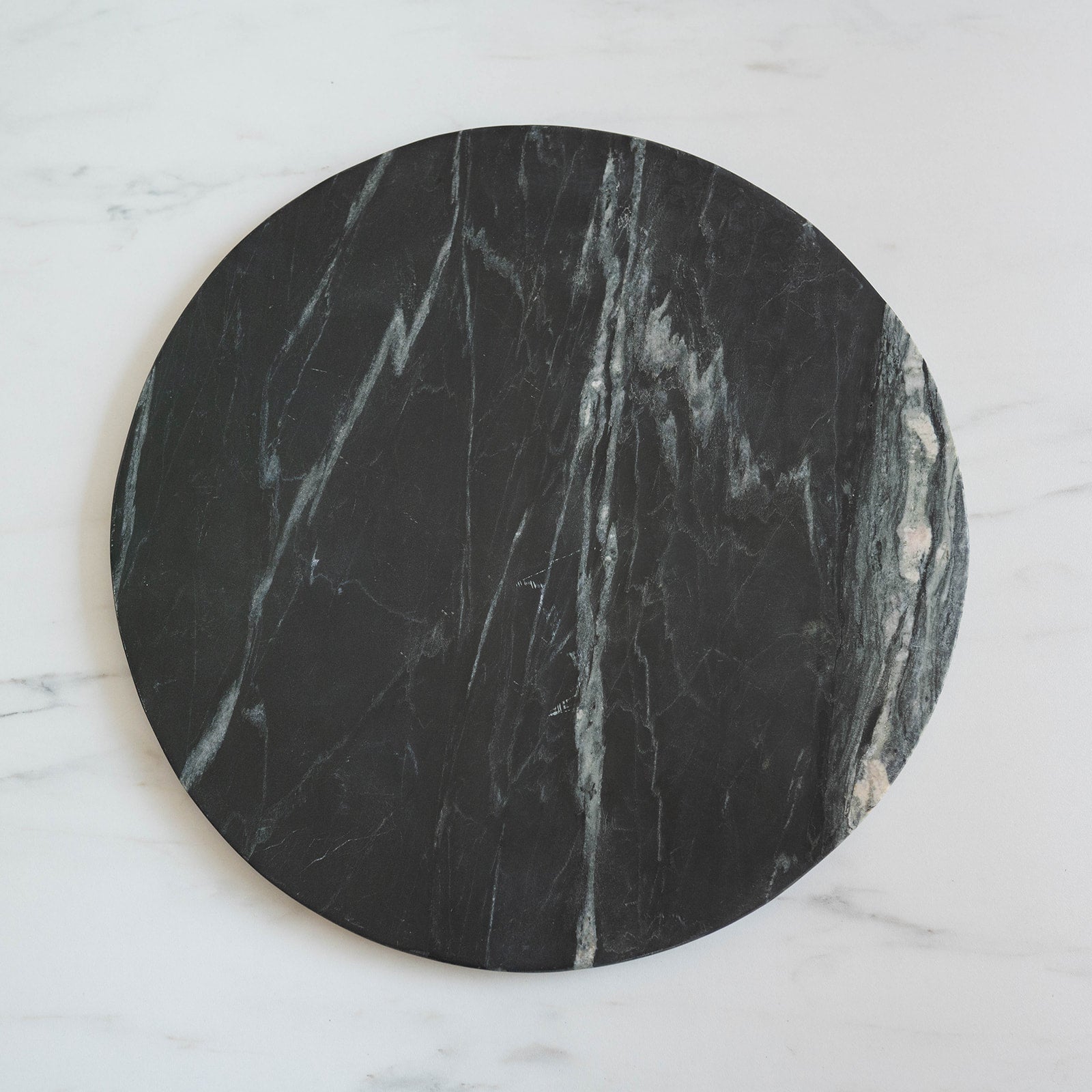 Round Marble Serving Plate tray BIDK Home (Spruce-DYA) Black