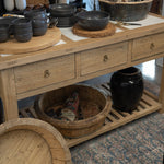 Sawyer Reclaimed Wood Island with Marble inserts 7 - FURNITURE - sideboard/cabinet Hauer Market