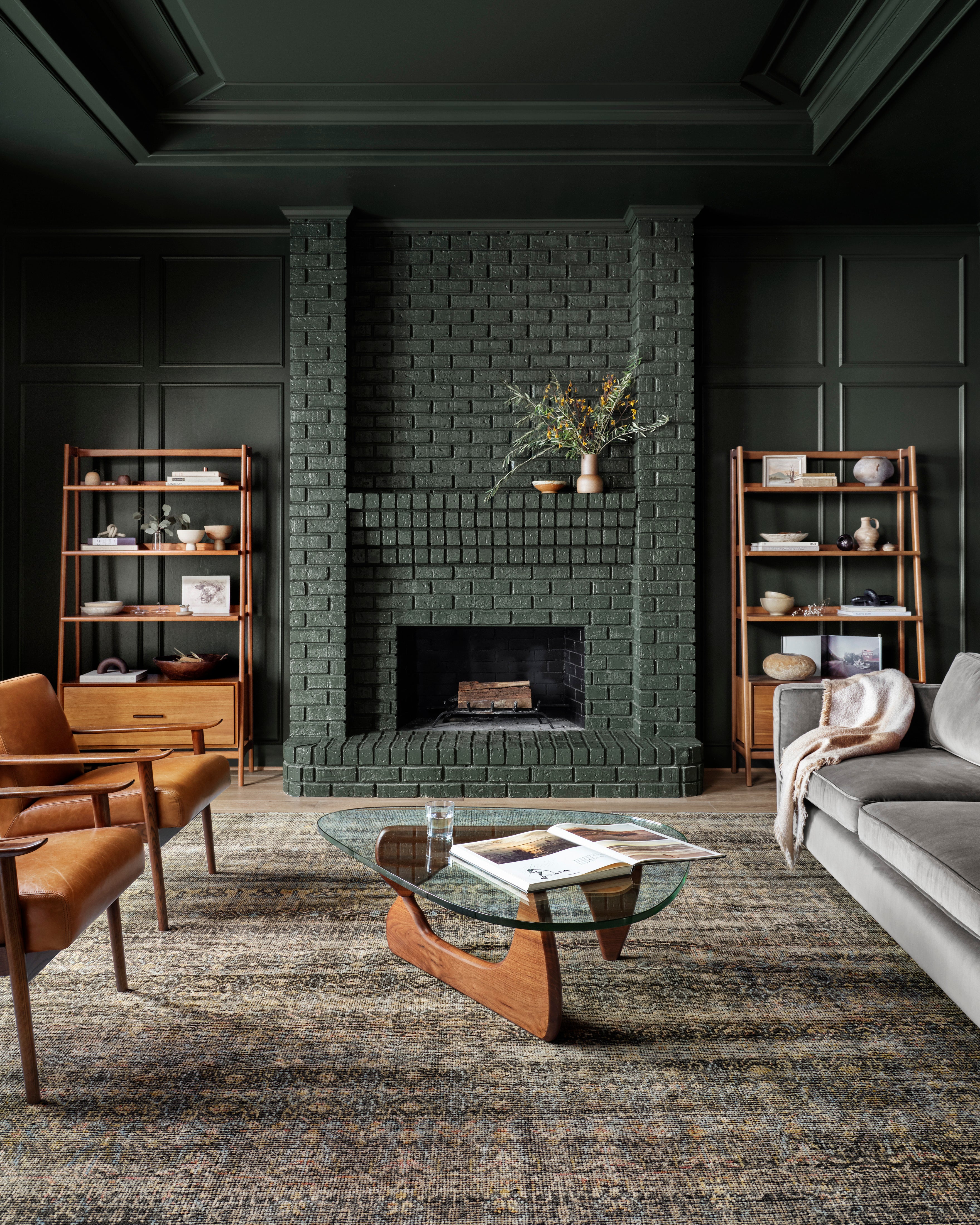 Loloi Amara Charcoal / Lagoon Rug 1-RUGS - patterned Loloi